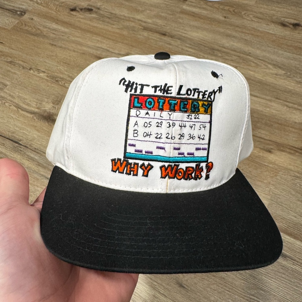 Vintage Hit The Lottery Why Work Hat